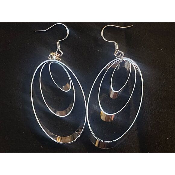 925 Sterling Silver Long Earrings - Picture 1 of 4